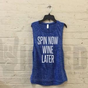 Spin Now Wine Later Women’s Muscle Tank